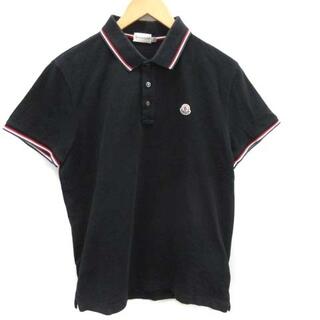 モンクレール(MONCLER)のモンクレール MAGLIA POLO CORTA ポロシャツ 半袖 ロゴ 黒(ポロシャツ)