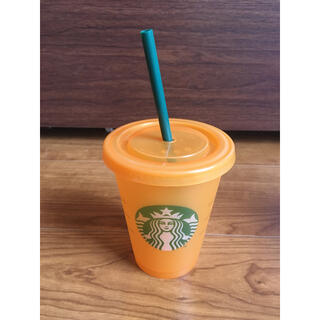 スターバックスコーヒー(Starbucks Coffee)のスターバックスリユースカップ　オレンジ　starbucks coffee スタバ(タンブラー)