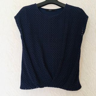 アズールバイマウジー(AZUL by moussy)のネイビー    カットソー  (カットソー(半袖/袖なし))