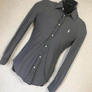 ポロラルフローレン(POLO RALPH LAUREN)のレディース　RALPH LAUREN ストライプ ロゴ刺繍 長袖 シャツ　XS(シャツ/ブラウス(長袖/七分))