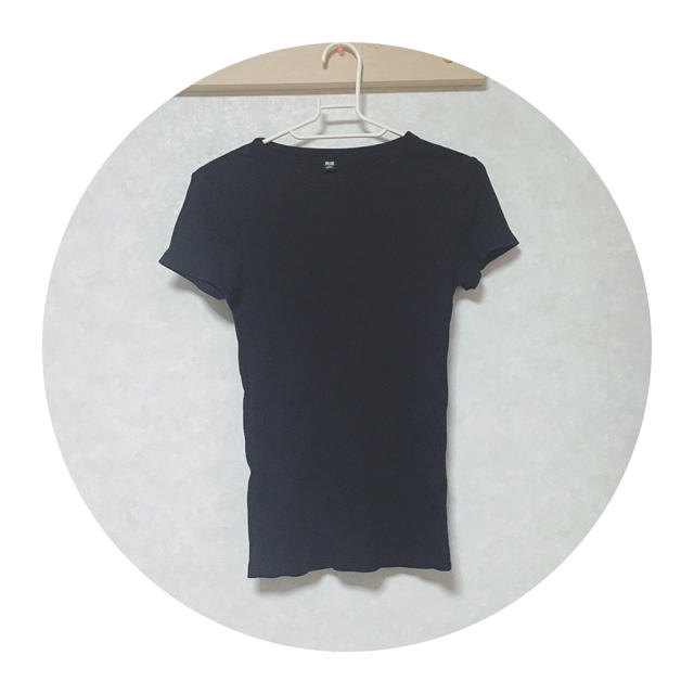 UNIQLO(ユニクロ)の10/5 リブクルーネックT レディースのトップス(Tシャツ(半袖/袖なし))の商品写真