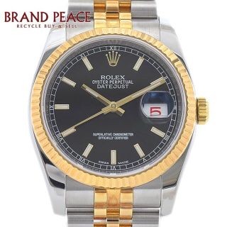 ロレックス(ROLEX)のロレックス デイトジャスト 116233 コンビ 黒文字盤 ランダムシリアル メ(腕時計(アナログ))