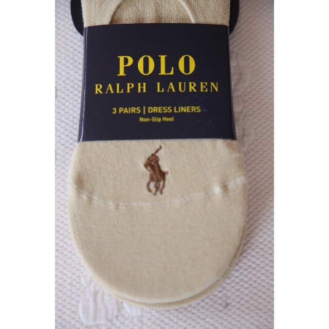 POLO RALPH LAUREN(ポロラルフローレン)のPOLOラルフローレンのレディースのフットカバー3足セット【新品】ベージュ レディースのレッグウェア(ソックス)の商品写真