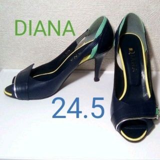 ダイアナ(DIANA)の専用/【1番】DIANA ハイヒール 24.5cm ネイビー イエロー(ハイヒール/パンプス)