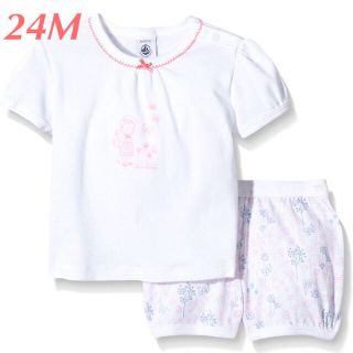 プチバトー(PETIT BATEAU)の《R★S様お取置き中》新品 プチバトー♡ プリント半袖ベビーパジャマ 24M(パジャマ)