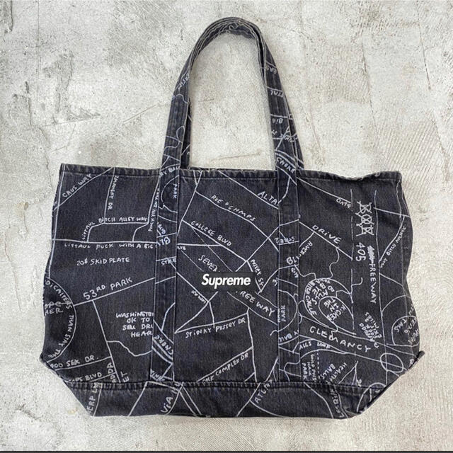 19ss SUPREME Gonz Map Denim Tote Bagバッグ