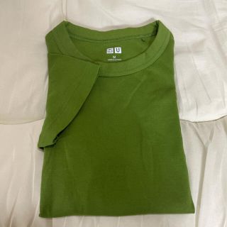 ユニクロ(UNIQLO)のUNIQLO クルーネックT Ｍサイズ グリーン(Tシャツ(半袖/袖なし))