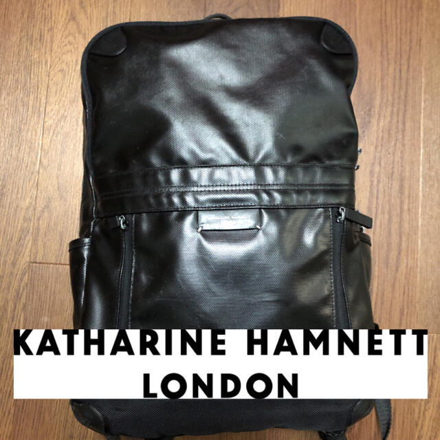 KATHARINE HAMNETT(キャサリンハムネット)の★USED★KATHARINE HAMNETT ビジネスリュック　黒 メンズのバッグ(ビジネスバッグ)の商品写真