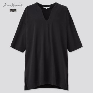 ユニクロ(UNIQLO)のユニクロ　マメクロゴウチ　エアリズムコットンオーバーサイズT（5分袖）S(Tシャツ(半袖/袖なし))