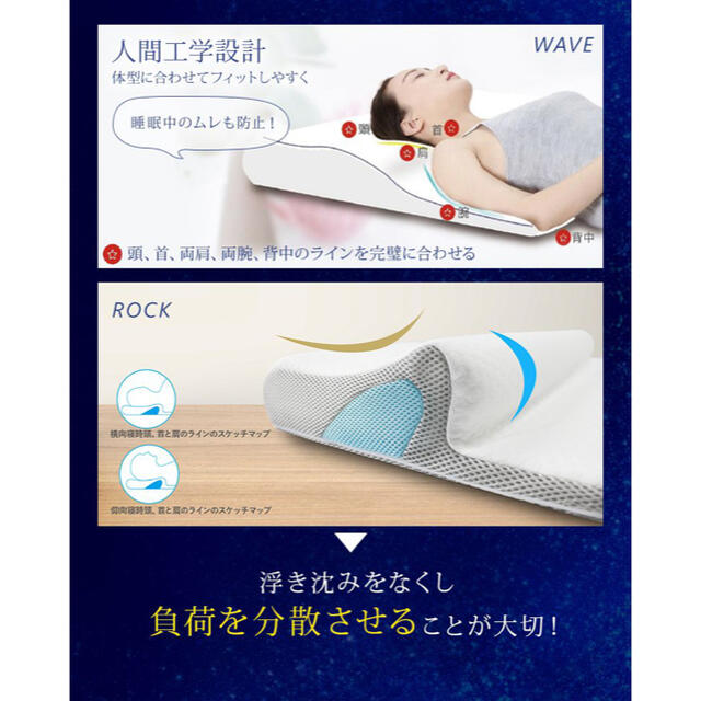 フィットする枕 BEAUTY SLEEP PILLOW 低反発 硬め 肩こり インテリア/住まい/日用品の寝具(枕)の商品写真