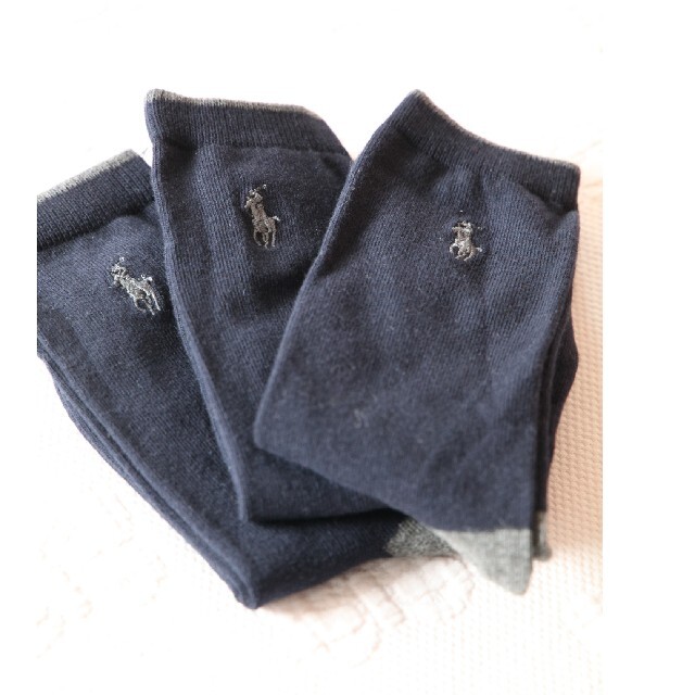 POLO RALPH LAUREN(ポロラルフローレン)のポロラルフローレンのキッズ用ソックス3足セット【新品】 キッズ/ベビー/マタニティのこども用ファッション小物(靴下/タイツ)の商品写真