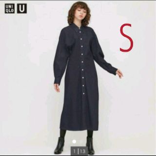 ユニクロ(UNIQLO)の UNIQLO ユニクロ ロングシャツワンピース デニ厶(ロングワンピース/マキシワンピース)