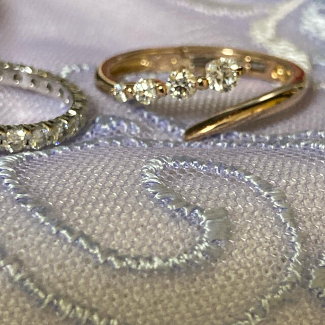 ピンクゴールド　ダイヤモンドリング レディースのアクセサリー(リング(指輪))の商品写真