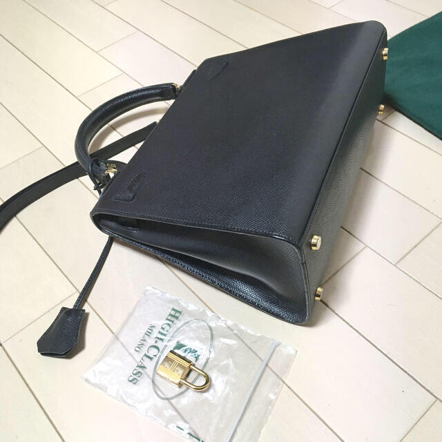 HIGH-CLASS ハイクラス 黒 ゴールド金具 2way ショルダーバッグ