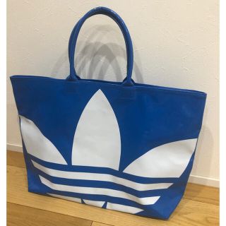 アディダス(adidas)のアディダス   トートバッグ　ビニール素材　青色(トートバッグ)