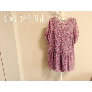 ビューティアンドユースユナイテッドアローズ(BEAUTY&YOUTH UNITED ARROWS)のBEAUTY&YOUTH 花柄シフォンワンピース(ひざ丈ワンピース)