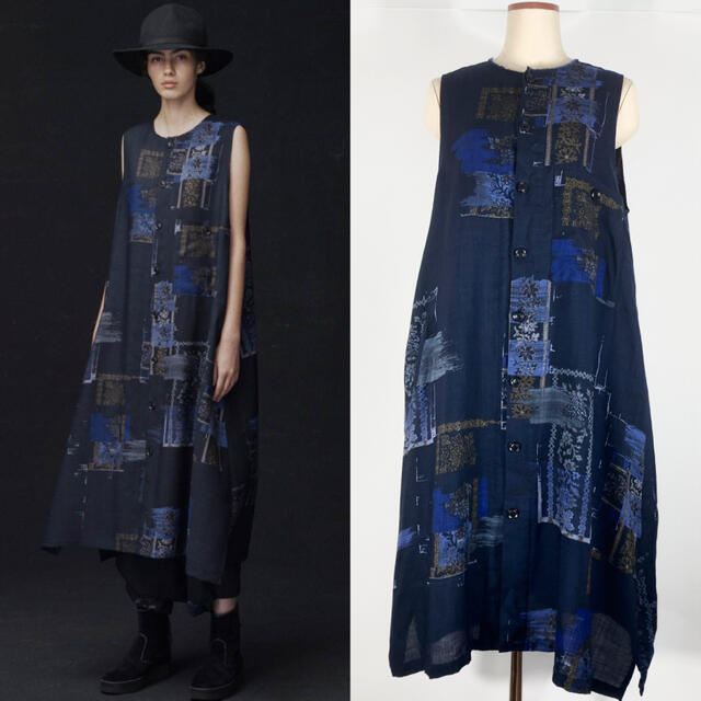 Y's ワイズ 20AW 総柄 ポケットデザイン ワンピース 217 満点の