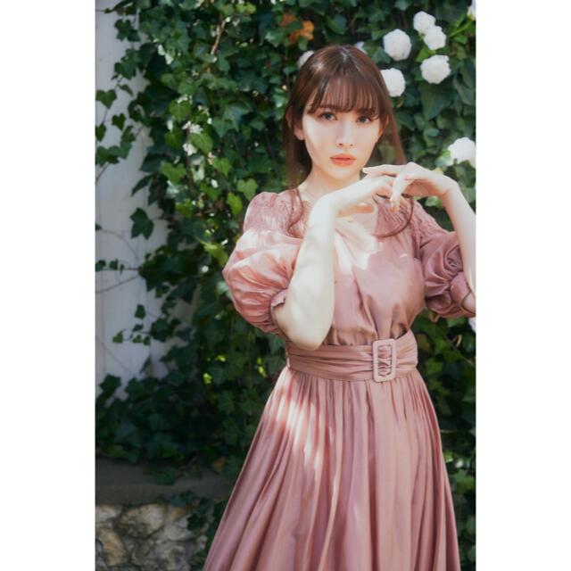 Airy Volume Sleeve Dress ワンピース　ドレス　ピンク