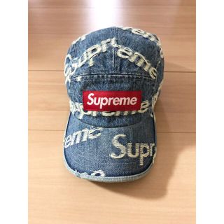 シュプリーム(Supreme)のシュプリーム　Frayed Logos Denim Camp Cap(キャップ)