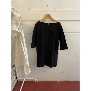 ロンハーマン(Ron Herman)のRonHerman linen cotton black onepiece.(ひざ丈ワンピース)