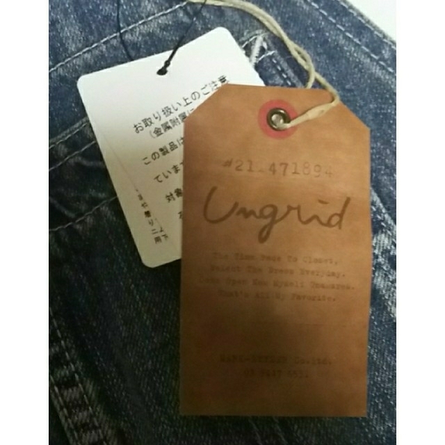 Ungrid(アングリッド)の新品タグ付き⭐️ungrid⭐️ヴィンテージ９部丈サロペット レディースのパンツ(サロペット/オーバーオール)の商品写真