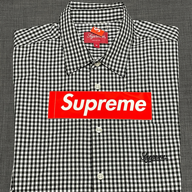 Supreme(シュプリーム)のM 黒 Supreme Gingham S/S Shirt black シャツ メンズのトップス(シャツ)の商品写真