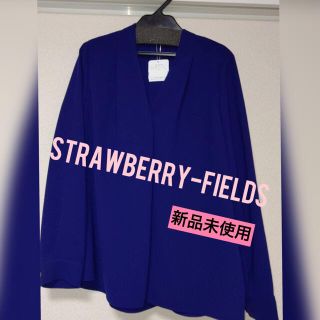 ストロベリーフィールズ(STRAWBERRY-FIELDS)の【SALE❗️】ストロベリーフィールズ ブラウス 紺　長袖　新品未使用(シャツ/ブラウス(長袖/七分))