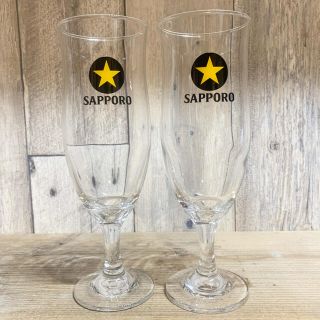 サッポロ(サッポロ)の【るな様専用】サッポロ ピルスナー 黒ラベル レア ペア ビール グラス(アルコールグッズ)