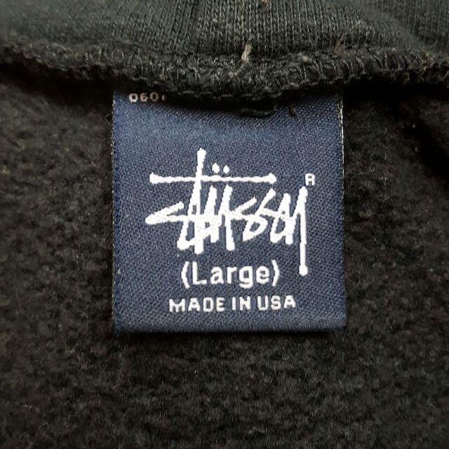 【USA製】STUSSY でかろご　　パーカー　黒　レトロ　アーチロゴ　L 7