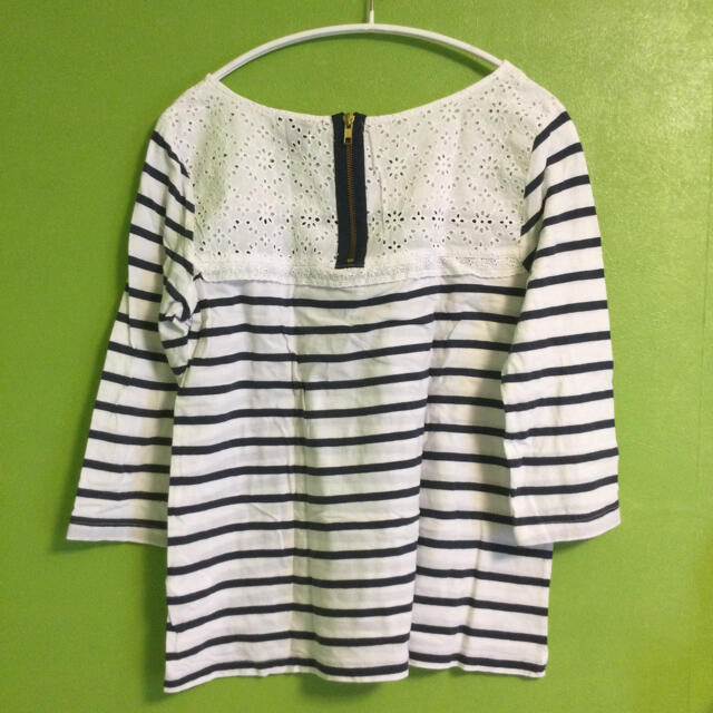 H&M(エイチアンドエム)のエイチアンドアム　ストライプ ＆レースのマリンTシャツ レディースのトップス(Tシャツ(長袖/七分))の商品写真