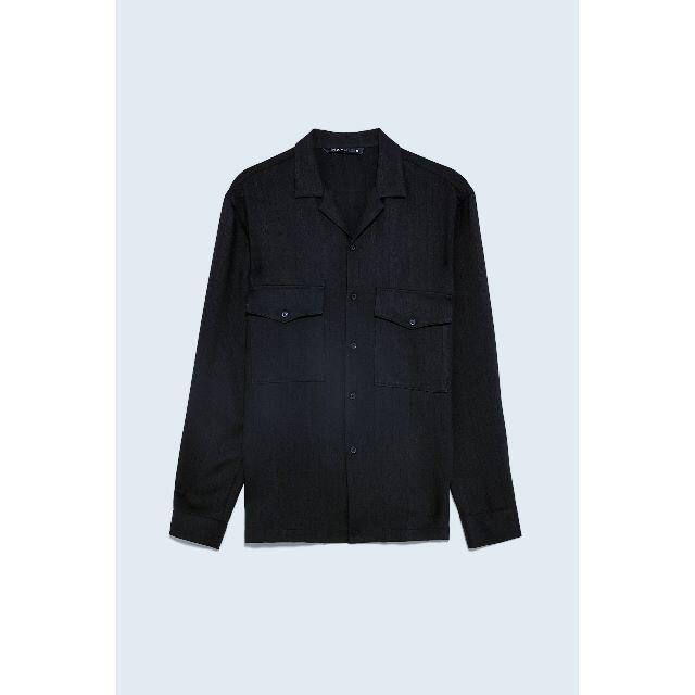 ZARA - ZARA MAN ストライプ織柄 ポケット付テクスチャーシャツ ZARA - ZARA MAN ストライプ織柄 ポケット付テクスチャーシャツ