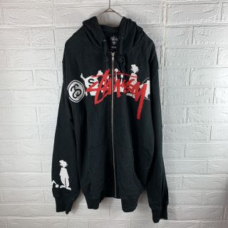 STUSSY ステューシー パーカー シャドーマン プルオーバー 両面ロゴ L