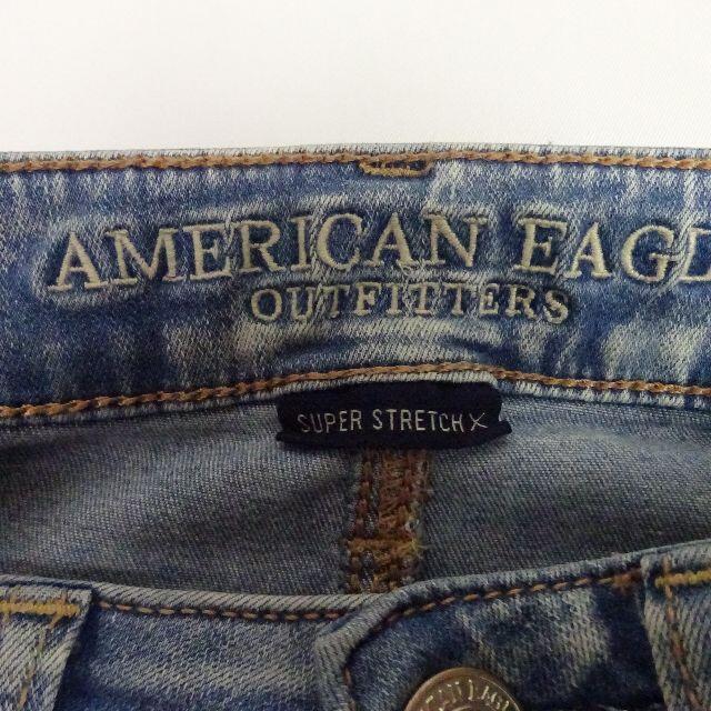 American Eagle(アメリカンイーグル)のアメリカンイーグル　ダメージ加工ハイライズジェギング　US2　ウエスト約63ｃｍ レディースのパンツ(デニム/ジーンズ)の商品写真