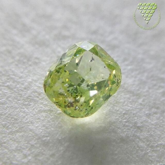 0.438 ct F.Int. Yel - Green 天然 グリーン ダイヤ レディースのアクセサリー(リング(指輪))の商品写真