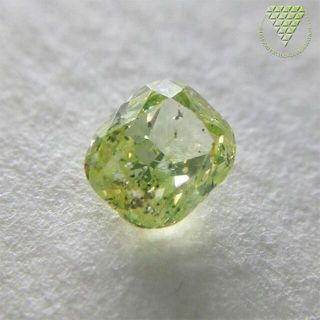 0.438 ct F.Int. Yel - Green 天然 グリーン ダイヤ(リング(指輪))