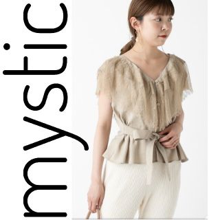 ミスティック(mystic)のmystic フレンチ ヴィンテージ レース衿 ブラウス てろてろ リボン(シャツ/ブラウス(半袖/袖なし))