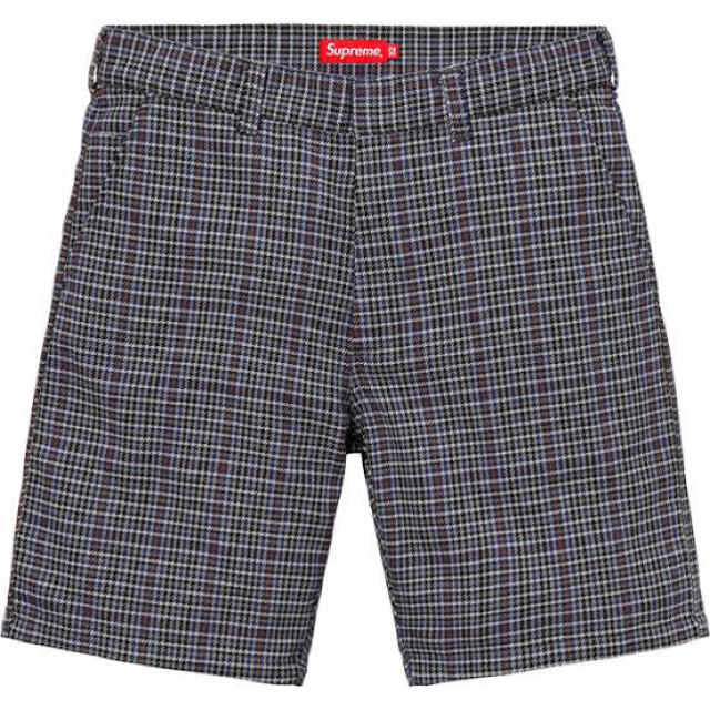 30 Supreme Work Short Grey Plaid 18SSメンズ - ショートパンツ