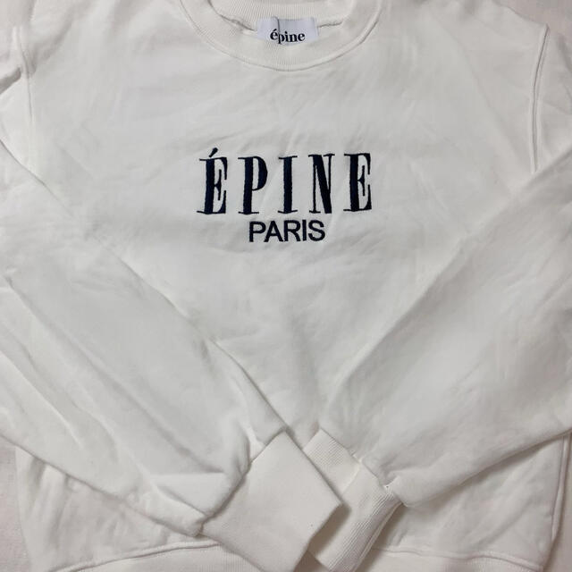 epine Paris sweat embroidery white×black レディースのトップス(トレーナー/スウェット)の商品写真