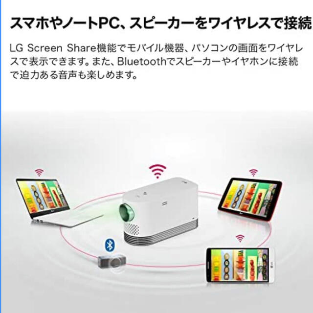 LG Electronics(エルジーエレクトロニクス)のLG 高性能レーザープロジェクター　HF80LS  フルHD Bluetooth スマホ/家電/カメラのテレビ/映像機器(プロジェクター)の商品写真