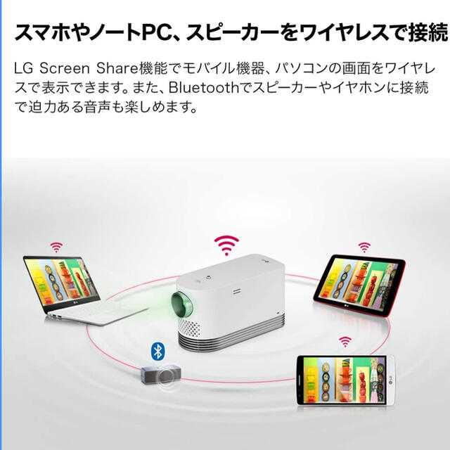 LG Electronics(エルジーエレクトロニクス)のLG 高性能レーザープロジェクター　HF80LS  フルHD Bluetooth スマホ/家電/カメラのテレビ/映像機器(プロジェクター)の商品写真