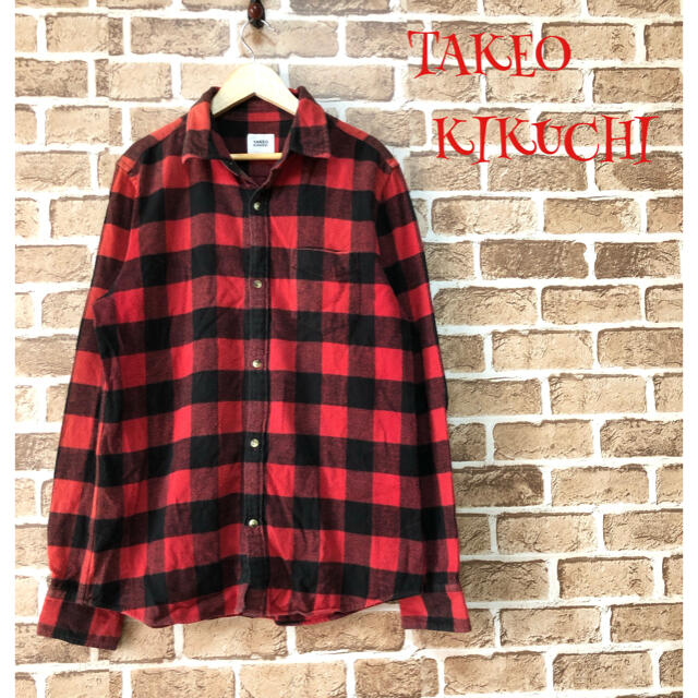 TAKEO KIKUCHI(タケオキクチ)の【超人気】❤タケオ キクチ❤ シャツ ブラウス 黒 赤 チェック 春 夏 メンズのトップス(シャツ)の商品写真