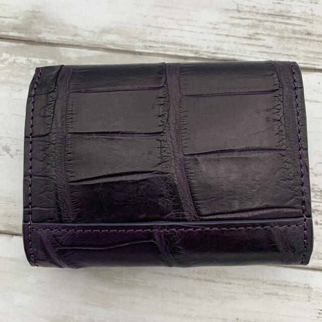 39▽紫　クロコダイル　ミニ財布　財布　クロコダイル財布