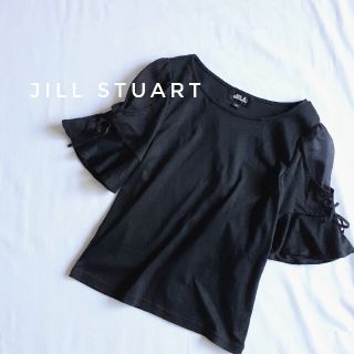 ジルスチュアート(JILLSTUART)のJILL STUART ジルスチュアート シアーリボンカットソー ブラック(カットソー(半袖/袖なし))