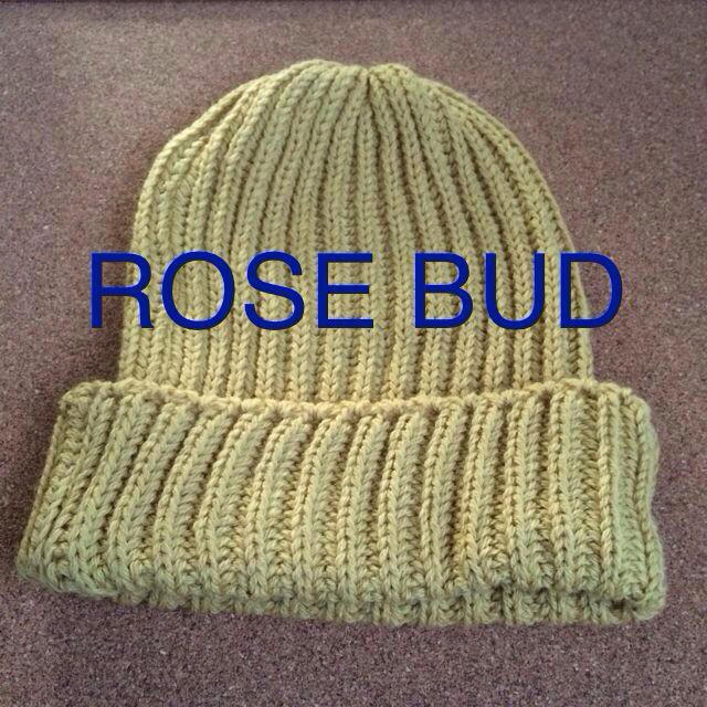 ROSE BUD(ローズバッド)のROSEBUDマスタードニット帽 レディースの帽子(ニット帽/ビーニー)の商品写真