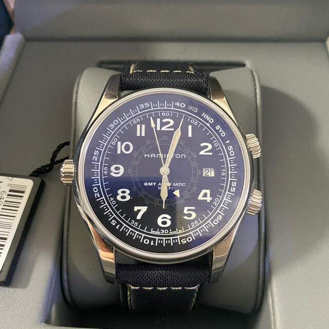 Hamilton(ハミルトン)のハミルトン HAMILTON カーキ ネイビー GMT オートH77505433 メンズの時計(腕時計(アナログ))の商品写真