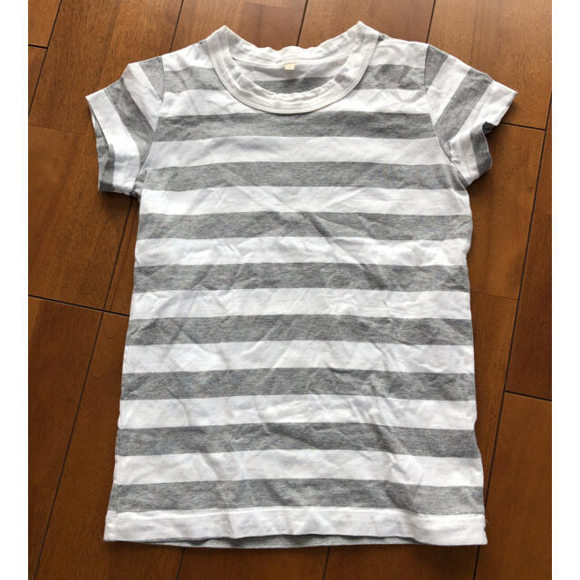 ベルメゾン(ベルメゾン)のベルメゾンTシャツ　グレーボーダー　イエローボーダー レディースのトップス(Tシャツ(半袖/袖なし))の商品写真