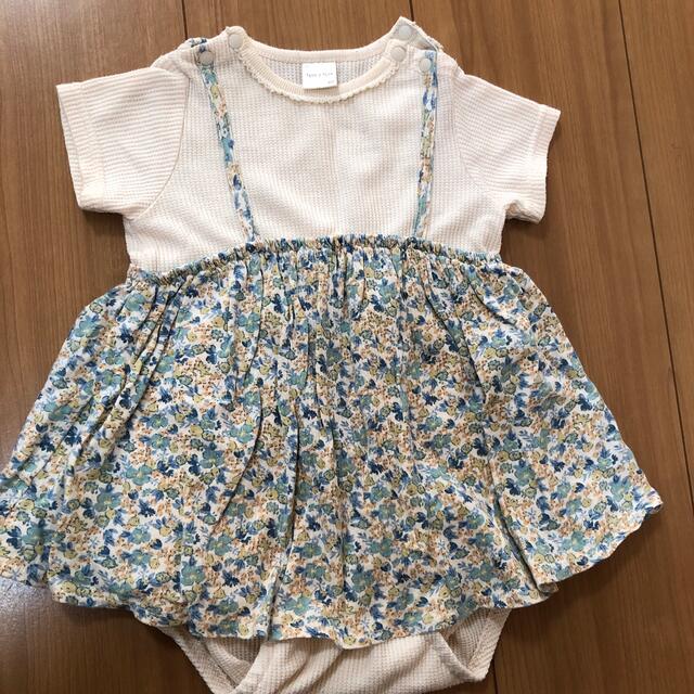 しまむら(シマムラ)のtete a tete ワッフル地ロンパース　　80㎝ キッズ/ベビー/マタニティのベビー服(~85cm)(ロンパース)の商品写真