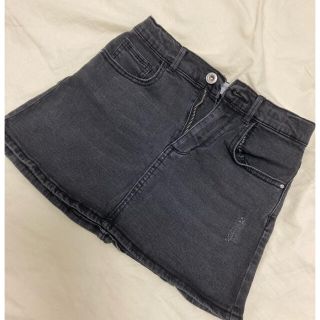 ザラキッズ(ZARA KIDS)の【専用】ZARA KIDS  デニムスカート　黒　134 130 ブラック(スカート)