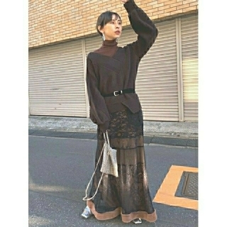 アメリヴィンテージ(Ameri VINTAGE)の上下セット【AMERI】STRATUM LACE SKIRT(ロングスカート)