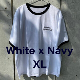 ワンエルディーケーセレクト(1LDK SELECT)のennoy リンガーTシャツ WHITE x NAVY XL(Tシャツ/カットソー(半袖/袖なし))